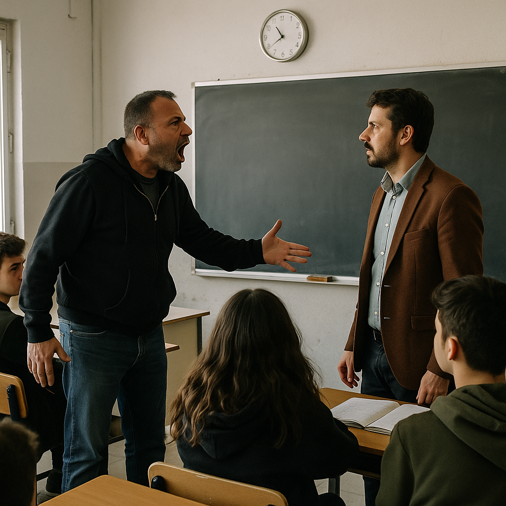 Sınıfı basan veli öğretmene tehditler savurdu: Okulu ayağa kaldıracağım