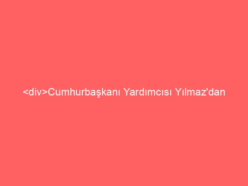 <div>Cumhurbaşkanı Yardımcısı Yılmaz’dan ekonomi değerlendirmesi</div>