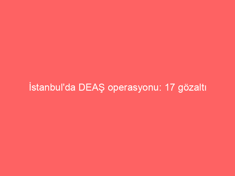 İstanbul’da DEAŞ operasyonu: 17 gözaltı
