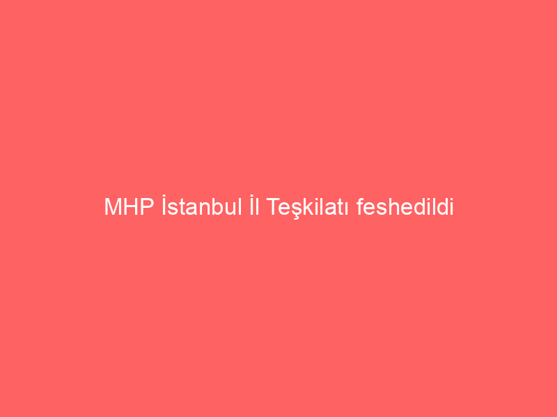 MHP İstanbul İl Teşkilatı feshedildi
